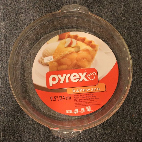 Pyrex # 229 Clear Glass Deep Dish 9.5" x 1 1/2" Scalloped Fluted Edge Pie Plate - Picture 2 of 5